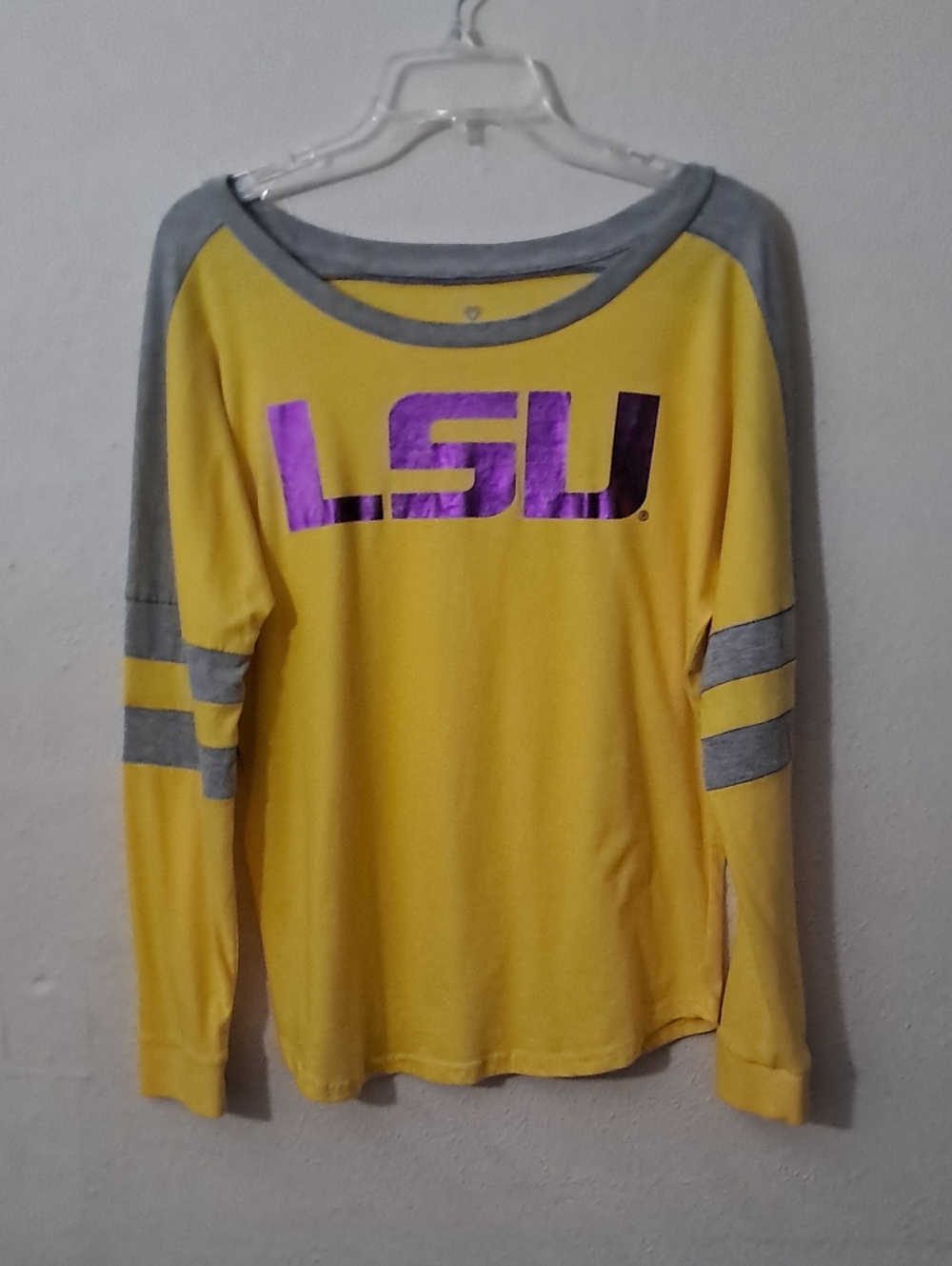 Colosseum Women's Size Medium LSU Long Sleeve Tee with Purple Logo